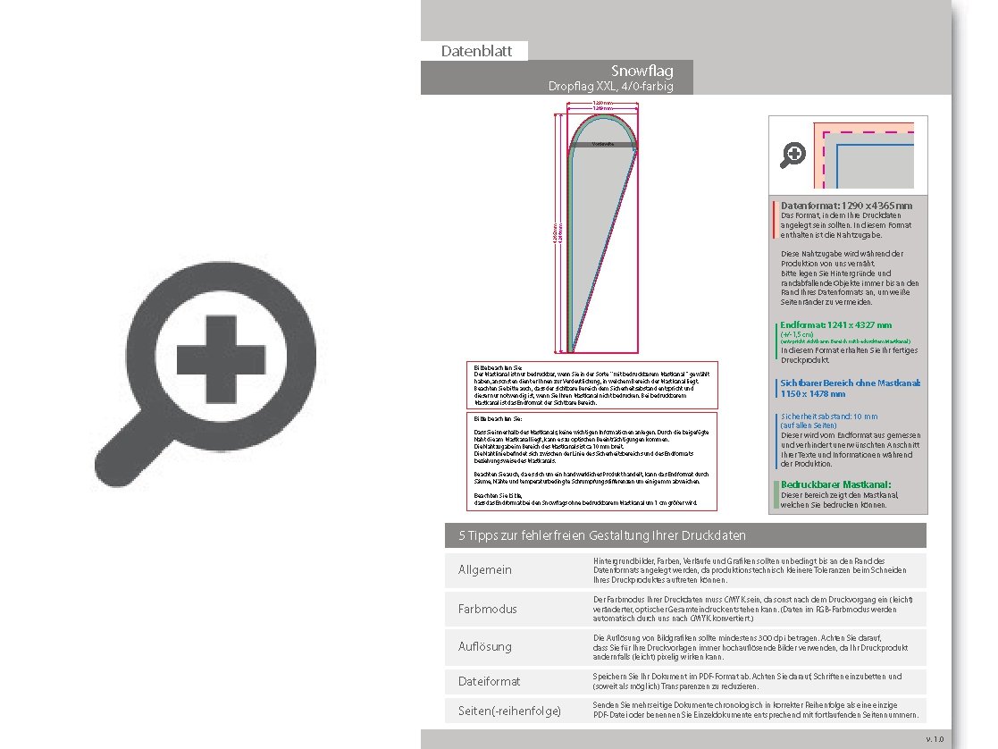 Product Bild snowflag_premium-drop_xxl__4_0-farbig_bedruckt_inkl__gest__nge_und_kreuzfu__+wassertank